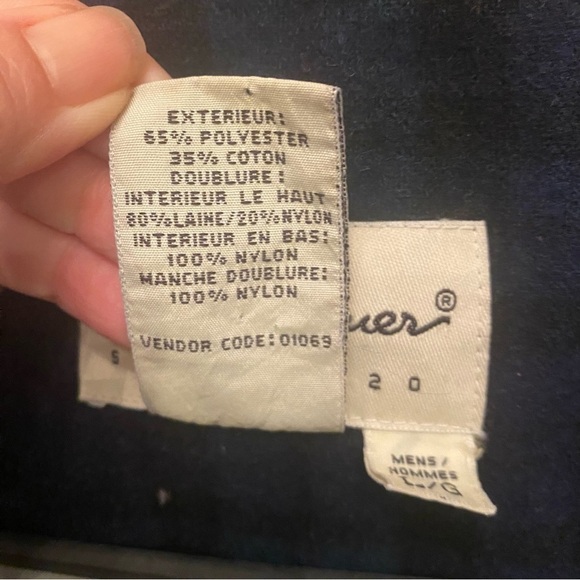 Vintage EDDIE BAUER Men Navy Wool Plaid Lined Parka Jacket Size Large - Picture 7 of 9